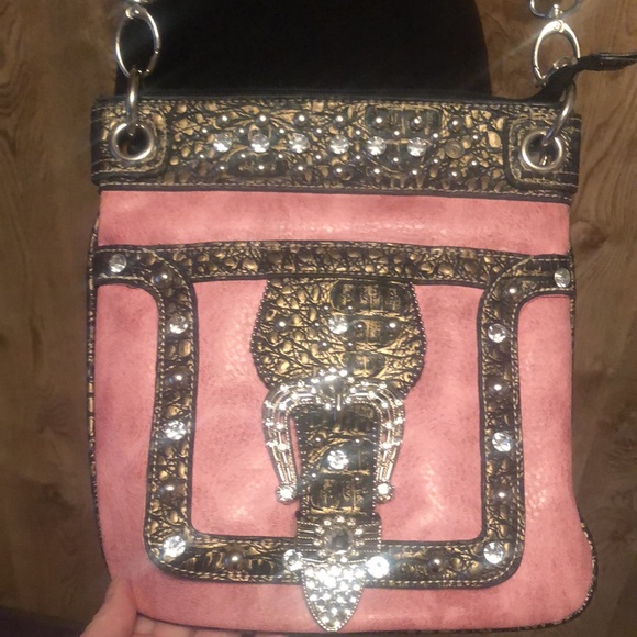 Pretty Pink Rhinestone Crossbody Purse - Picture 12 of 14